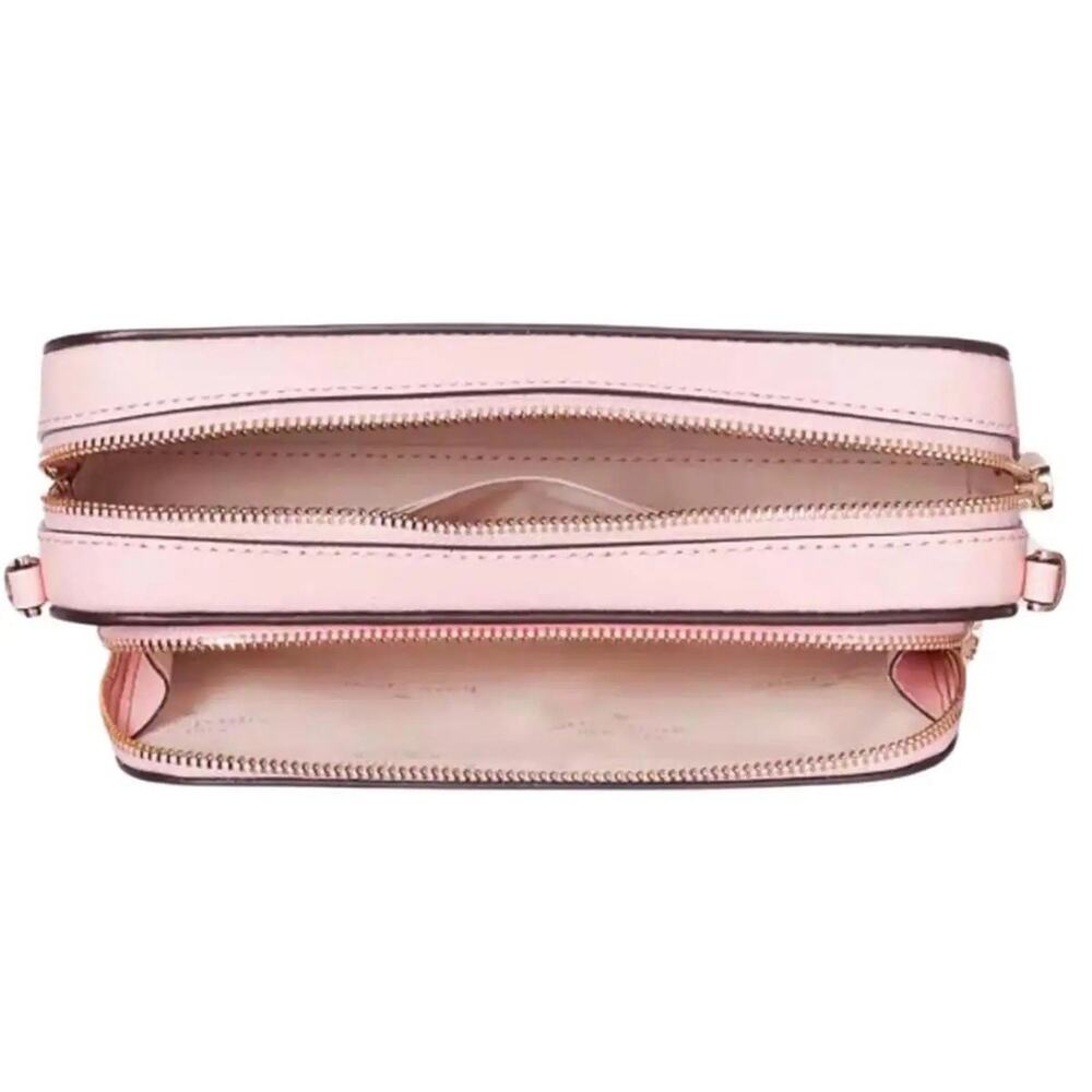 Kate Spade Staci Dual Zip Around Crossbody Quartz Pink Leather WLR00410 NWT $259 - Picture 2 of 5